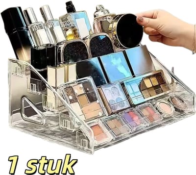 1 stuk - 5-laags cosmetica opbergdoos - ruimtebesparend voor op het aanrecht - cosmetica organizer - acryl - transparant - grote capaciteit - lichtgewicht - multifunctioneel - geschikt voor kantoor/thuisgebruik - 31*21*13,5 cm - transparant