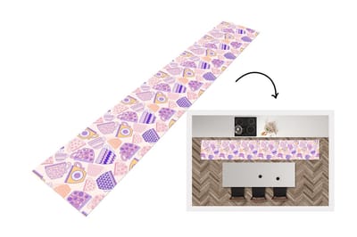 Keukenloper - Loper keuken - Patronen - Theekopjes - Thee - 300x50 cm - Keukenloper vinyl