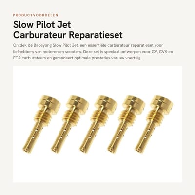 Dailygoods- Pilot Jet - Carburateur Reparatieset - Geschikt voor CV/CVK/FCR - Duurzaam - Lengte 15mm - Inclusief 1 Set - Carburateuronderdelen