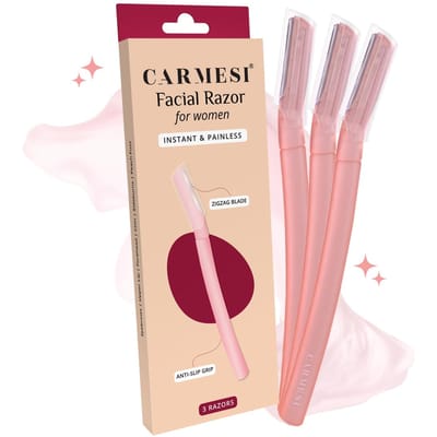 Carmesi Herbruikbare Gezichtsscheermesjes voor Vrouwen Gezichtsbeharing - 3 Scheermesjes | Directe & Pijnloze Haarverwijdering | Dermaplaning Tool pink