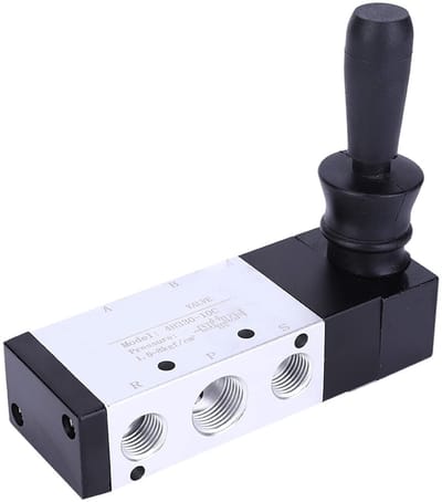 MTTproducts- Pneumatische Ventiel 5 Poorten - Handbediende Klep - Aluminium Legering - Compact - Lichtgewicht - Hoge Hardheid - Luchtventiel