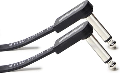 EBS PCF-DL10 Deluxe - Flat Patchkabel - 10 cm - Haaks/Haaks - Dubbelgeleider - Dubbele Afscherming - Flexibele Koperconductor - Zwart