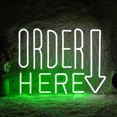 Daity Bestel hier neonreclames - coole witte groene letterneonreclames voor wanddecoratie - dimbare USB LED verlichte letterreclames - geschikt voor restaurant - winkel - bar decoratieve borden