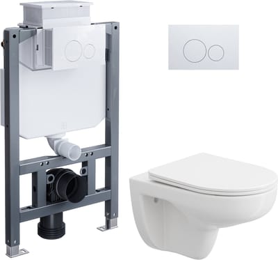HOROW Wandtoilet - Hangtoilet zonder frame - incl. Soft-close toiletbril & Inbouwreservoir