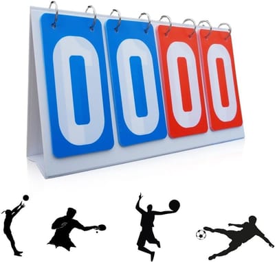 4 Digit Draagbaar Flip Display Bord voor Sporten, Puntenteller voor Basketbal, Volleybal en Tafeltennis