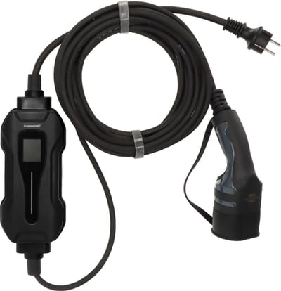 Brennenstuhl Draagbare EV-lader type 2 - beschermingscontact 8m (mobiel laadstation 10A, 2.3kW, IP44, enkelfasig, display met laadinformatie, voor elektrische & hybride voertuigen BEV/PHEV, incl. transporttas)