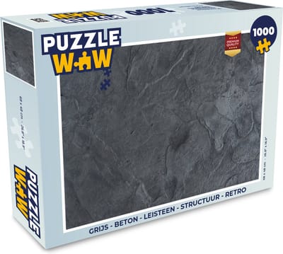 Puzzel Grijs - Beton print - Leisteen - Structuur - Retro - Legpuzzel - Puzzel 1000 stukjes volwassenen