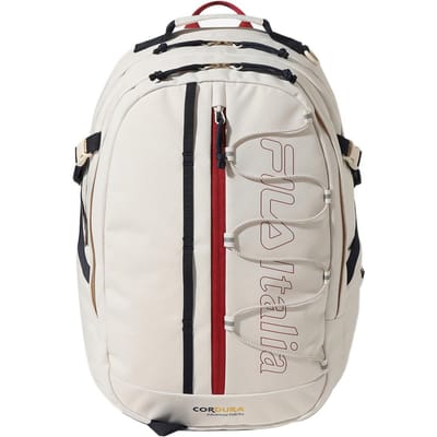 FILA Sport Casual Grote Capaciteit Kleurblok Rits Rugzak Unisex Rugzak Wit FS3BPF5006X-CRM White white
