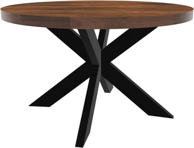 Eettafel Rond - Eetkamertafel - Gezellige diners - Duurzaam mangohout - 130 cm diameter - Bruin