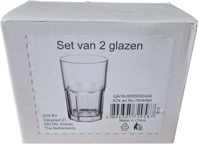 set van 2 glazen