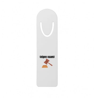 Hacebo® - rechter met hamer metalen boekenlegger - Advocaat - iemand die rechter is - met eigen naam - leuk cadeau voor iemand die rechter is - cadeau - kado Bladwijzer boekenleggers - 12.7 cm x 3.2cm