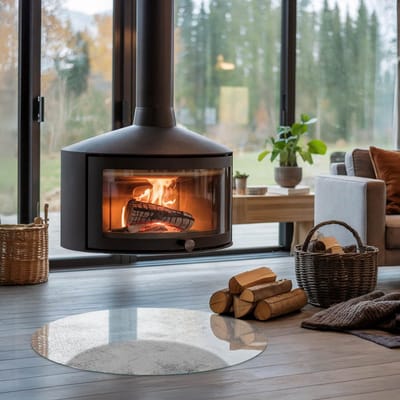 Coloray Vloerplaat Houtkachel - Vloerplaat voor Houtkachel - 80 cm x 80 cm - Vloerplaat Open Haard - Grijs Vloerplaat Kachel - Verwarmingsaccessoires - Plaat voor Onder Kachel - Kachel Vloerplaat - Vloerplaat Voor Kachel