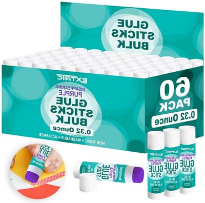 Lijmsticks - Knutsel lijm - Kinderen Knutselen - Verdwijnende Paarse Lijm - 60 stuks - Paars