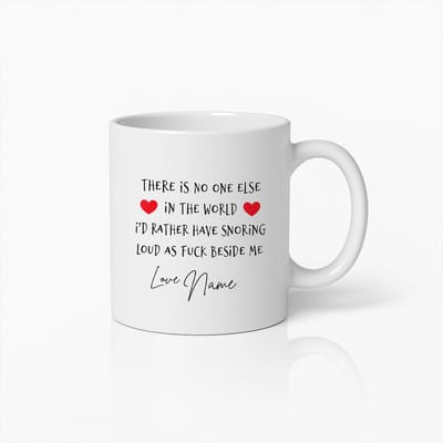Grappige Romantische Mok – Gepersonaliseerd Cadeau voor Snurkende Partner – Liefdesquote Koffiebeker