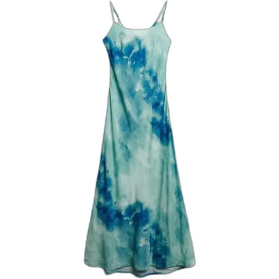 Superdry Geprinte Maxi Slipdress Light Blue Grootte: 38