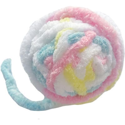 Kat Garenbol Speelgoed Leuk Interactief Bijtbestendig Wollen Garen Kattenbalspeelgoed met Bel voor Katten white