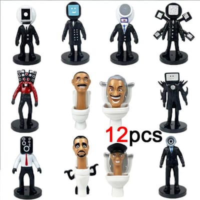 Nieuwe Collectie Skibidi Toilet Model Speelgoed Kawaii Anime Game Karakter Speelgoed PVC Model Poppen Decoratie Set Kinder Verjaardag Cadeaus