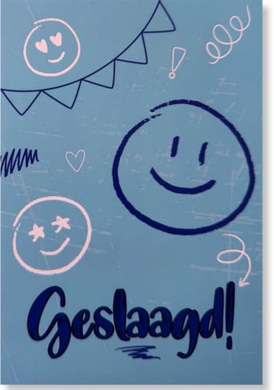 Geslaagd! Gefeliciteerd! - Geslaagd Wenskaart - 12 x 17 cm - gevouwen kaart Inclusief envelop