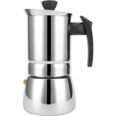 Cafetière moka portable en acier inoxydable, 6 tasses, 300 ml, pour la maison et le bureau gray