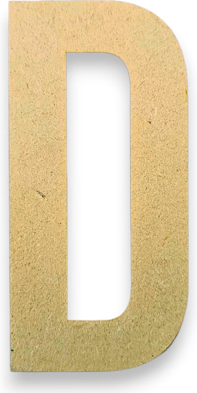MGM Trading - D- Letters en Cijfers van MDF - 10 cm hoog - 9MM Dik - Beige - Laser gesneden - Per Stuk