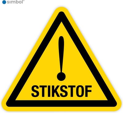 Simbol - Stickers Stikstof - Duurzame Kwaliteit - Formaat ▲ 5 x 5 x 5 cm.
