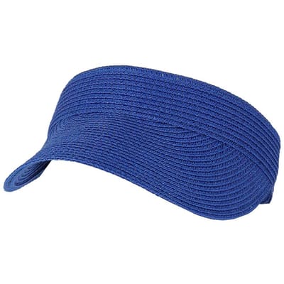 Zonneklep Dames - One Size - Gevlochten papier - Blauw