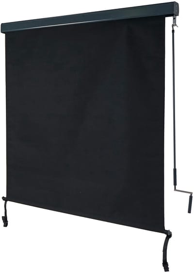 Verticale markies MCW-F42, verticale markies, zichtbescherming, buitenrolgordijn, rolgordijn, UV-bescherming 50 stof ~ 250x140cm, zwart
