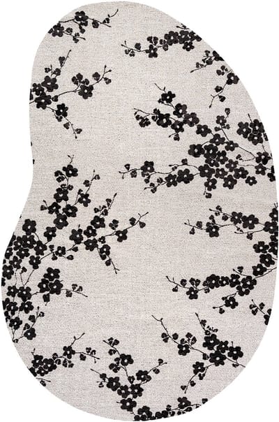 Wasbaar Binnen & Buiten Vloerkleed - 170 x 235 cm - Louis De Poortere Sakura Night Snow - Laagpolig Tapijt - Gerecycled PET - Made in Belgium - Circulair