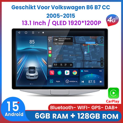 Awesafe 13.1Inch 6+128GB Android15 Carplay Autoradio - Geschikt Voor Volkswagen Passat B6 B7 CC 2005 t/m 2015 - Draadloze Carplay Android Auto - Touchscreen - GPS Navigatie 4G WiFi - Bluetooth Radio Scherm - 2005 2006 2007 2008 2009 2010 2011 2012