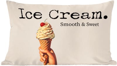Sierkussens - Kussentjes Woonkamer - 50x30 cm - Ice cream - Softijs - Kleurrijk - Kers