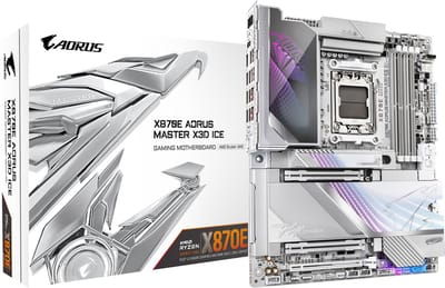 GIGABYTE X870E AORUS MASTER X3D ICE Moederbord - AMD X870E - AMD AM5 - DDR5 RAM - ATX