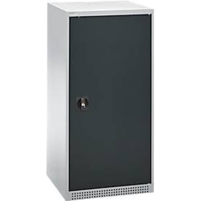 Schäfer Shop Genius dubbeldeurskast FS, staal, met ventilatiegaten, B 545 x D 520 x H 1105 mm, 3 OH, witaluminium/antracietgrijs, tot 150 kg