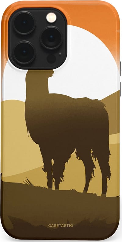 Casetastic Hoesje Geschikt voor Apple iPhone 14 Pro Max Magsafe - Stijlvolle Beschermende Duo-layer Case - Silhouet Alpaca