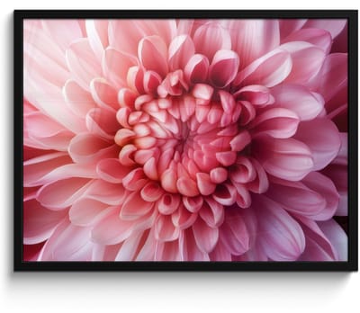 Poster in lijst - Fotolijst 70x50 cm - Posters - Dahlia - Bloem - Close up - Roze - Posterlijst zwart - Decoratie - Wanddecoratie woonkamer - Muurdecoratie slaapkamer