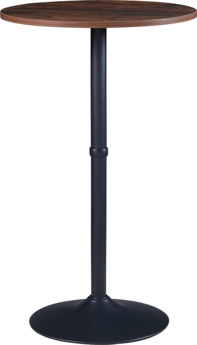 Bartafel Vantaa rond 100xØ60 cm zwart en walnootkleurig [en.casa]