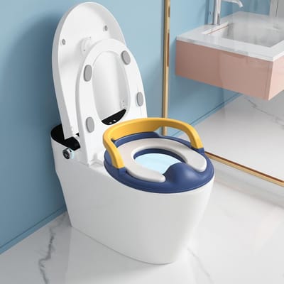 Kinder Potjestraining - Toiletbril Zindelijk - Zindelijkheid Leren - Antislip & Handgrepen - 386 x 369 cm - Blauw