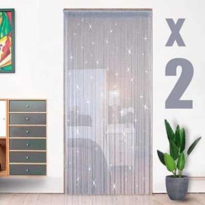 Deurgordijn vliegengordijn - Deur gordijn - 100 x 200 cm - Zilver - 2 Stuk
