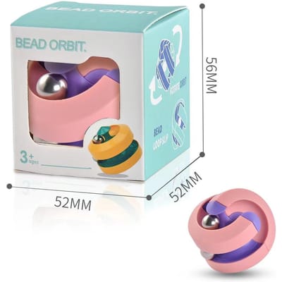 Orbit Ball Fidget Speelgoed Decompressie Angst ADHD Stressverlichting Draaiend Speelgoed Kralen Baan Bal Cadeaus Kinderen Volwassenen pink