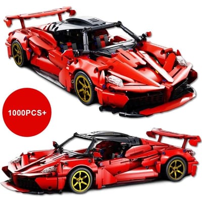 1000+ Pièces Haute Qualité 1:14 Haute Qualité Rouge Haute Qualité Sportive Haute Qualité Voiture Haute Qualité Bâtiment Haute Qualité Bloc Haute Qualité Jouet JZH020(no box)