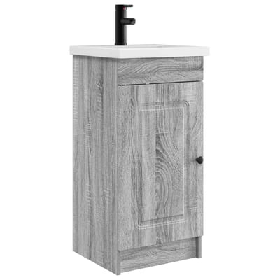 vidaXL - Badkamer - Vanity - met - Wastafel - Grijs - Sonoma - 42 - x - 40 - x - 84,5 - cm