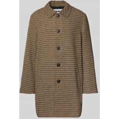 Relaxed fit lange jas met platte kraag