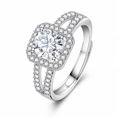 Matthew Studio® Dames Ring - Zilveren Ring - 925 Zilver - Zirkonia - Verstelbare Ring