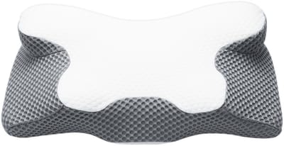 MODFU Hoofdkussen – 60x34x16 cm – Zacht en ademend slaapkussen – Geschikt voor dagelijks gebruik – Katoenen hoes – Donkergrijs