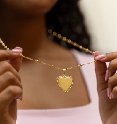 Lange Ketting 'Heartbeat XXL' | Stainless Steel Goud