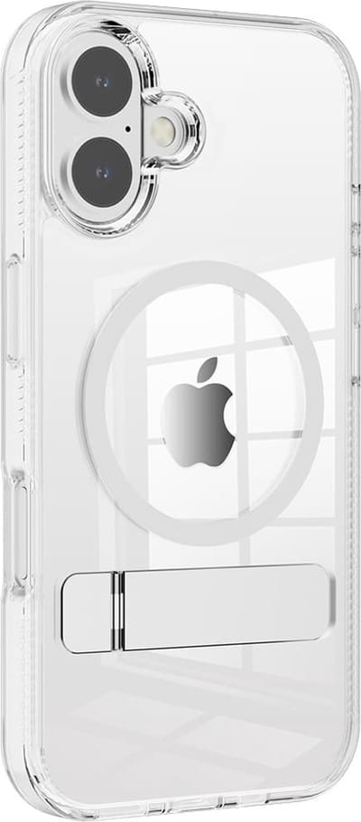 Casify Doorzichtig Kickstand Hoesje geschikt voor MagSafe iPhone 16 Plus Hoesje - Transparant