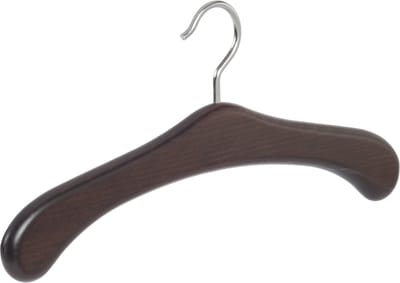 De Kledinghanger Gigant - Garderobehanger - Jassenhanger - 506-58 - 24 Stuks - Bruin - Wenge Gebeitst - Beukenhout - Chromehaak - 45 cm - Kledinghanger - Kleerhanger (506_58_05M/24)