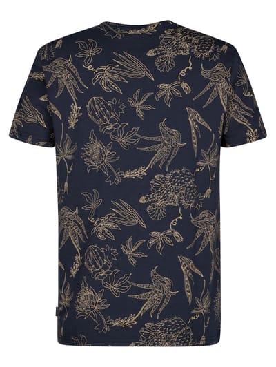 Petrol Industries - Heren T-shirt met all-over print Rocosa - Blauw - Maat XXL
