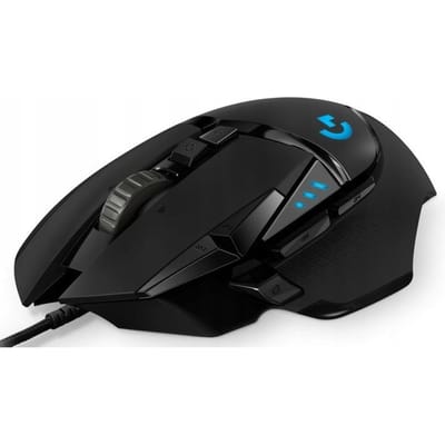 Logitech G502 Hero Gaming-muis USB Optisch Zwart 11 Toetsen 16000 dpi Verlicht, Geïntegreerd profielgeheugen, Gewichtsreductie