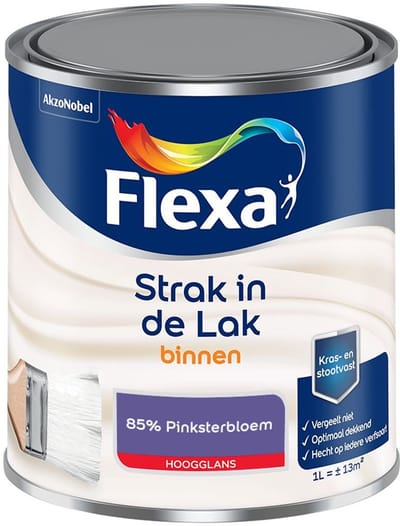 Flexa - Strak In De Lak Binnenlak Hoogglans - 85% Pinksterbloem - Mengverf - 1 L