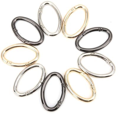 Dailygoods - 9 Stuks Karabijnhaken, Ovaal en Rond - Multifunctionele Bevestigingshardware